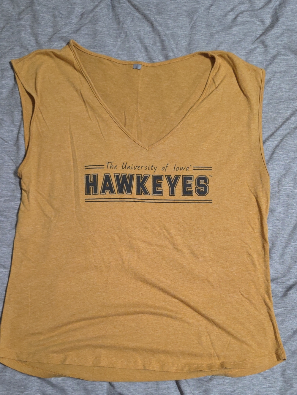 Hawkeyes Women's Mustard V-Neck Tee